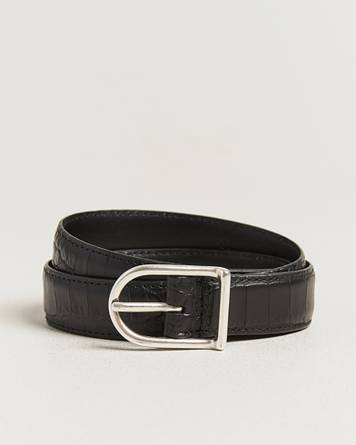Anderson's Embossed 2,5cm Lether Belt Black – Sort