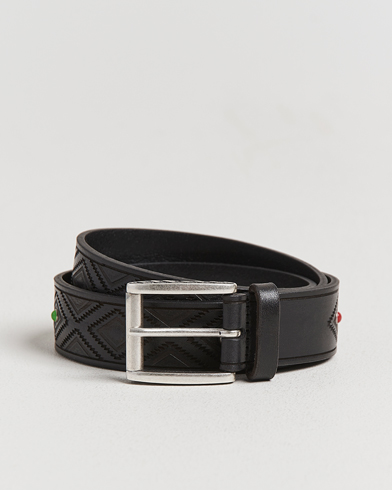 Anderson's Diamond Pattern Western 3,5cm Belt Black – Sort