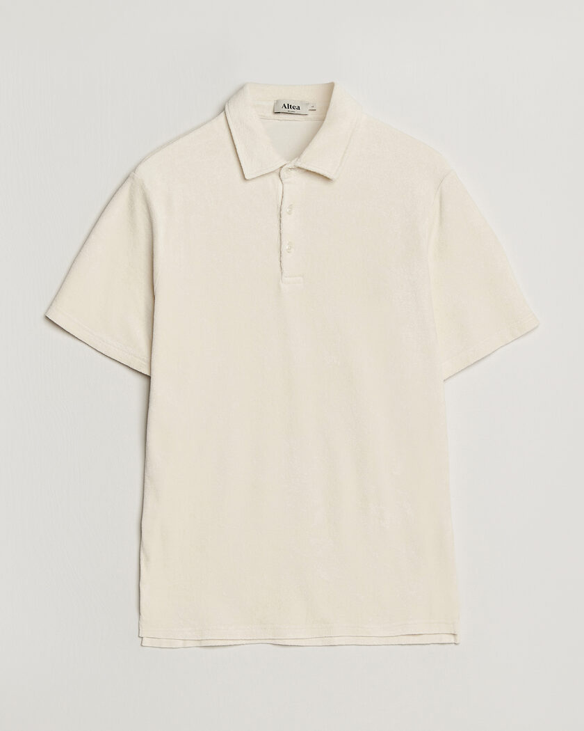Altea Terry Cotton Polo Off White – Hvid