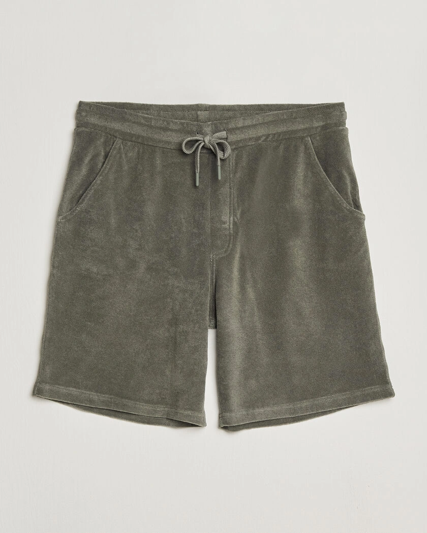 Altea Terry Drawstring Shorts Olive – Grøn