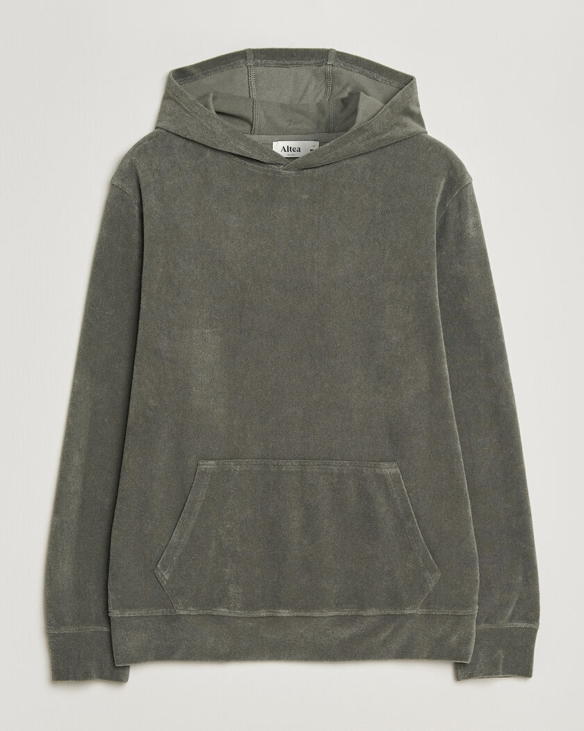 Altea Terry Cotton Hoodie Olive – Grøn