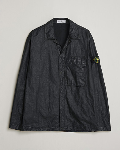 Stone Island Garment Dyed Nylon Zip Overshirt Black – Sort