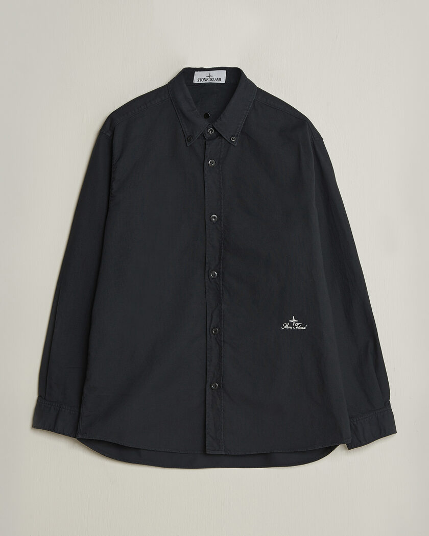 Stone Island Organic Cotton Oxford Shirt Navy – Blå