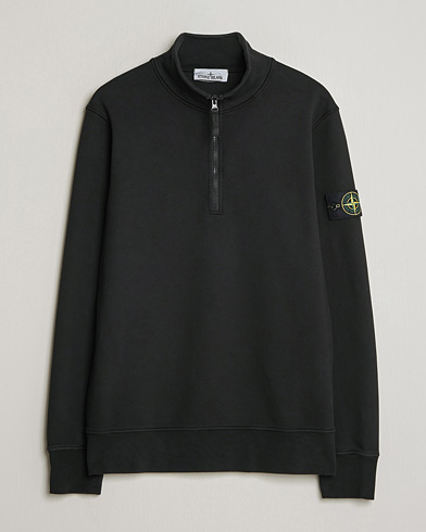 Stone Island Garment Dyed Fleece Half Zip Black – Sort