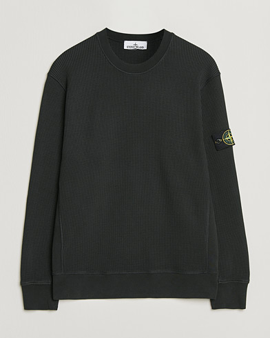 Stone Island Organic Cotton Waffle Fleece Sweatshirt Black – Sort