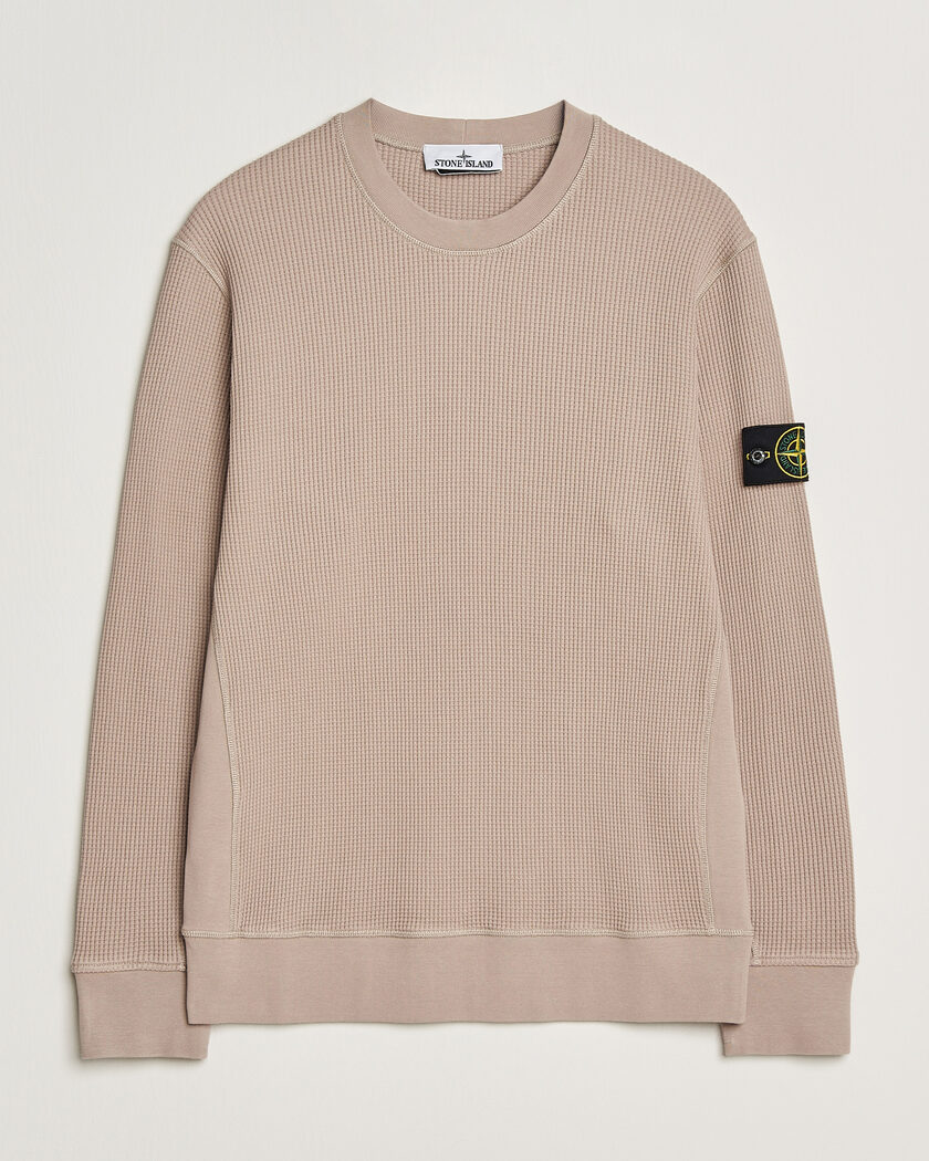 Stone Island Organic Cotton Waffle Fleece Sweatshirt Desert – Beige