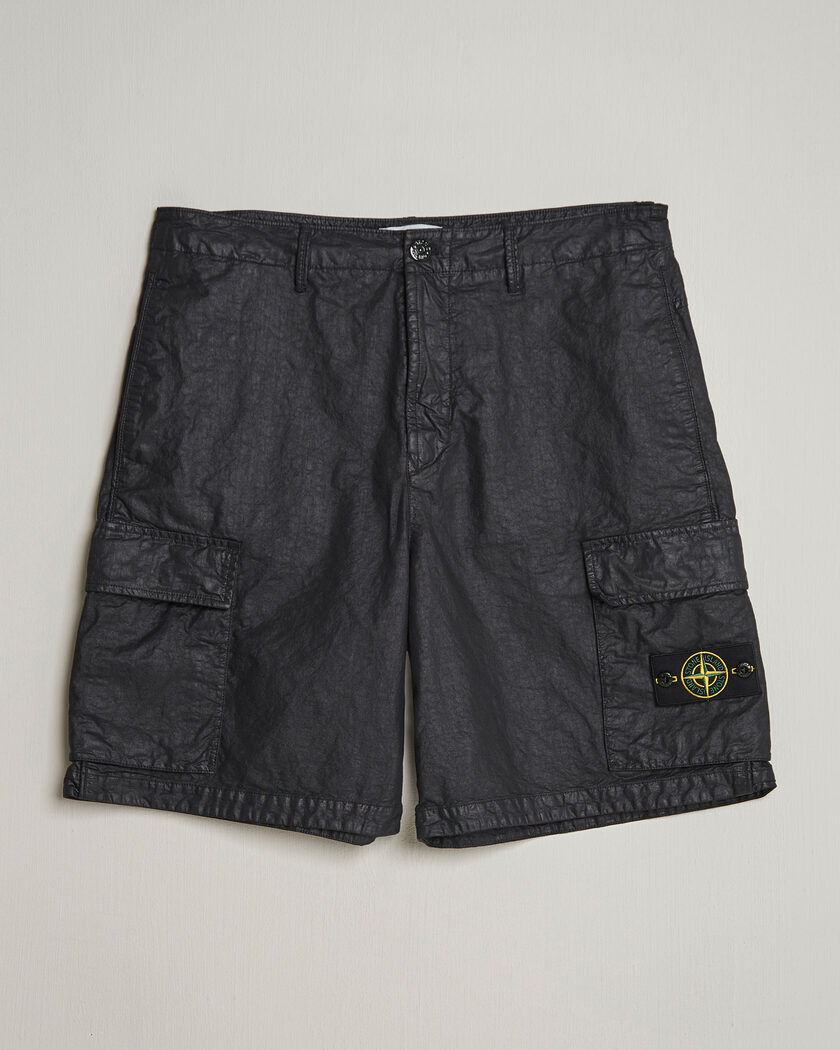 Stone Island Nylon Panama Cargo Shorts Black – Sort