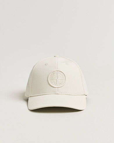 Stone Island Classic Cotton Logo Cap Ivory – Hvid