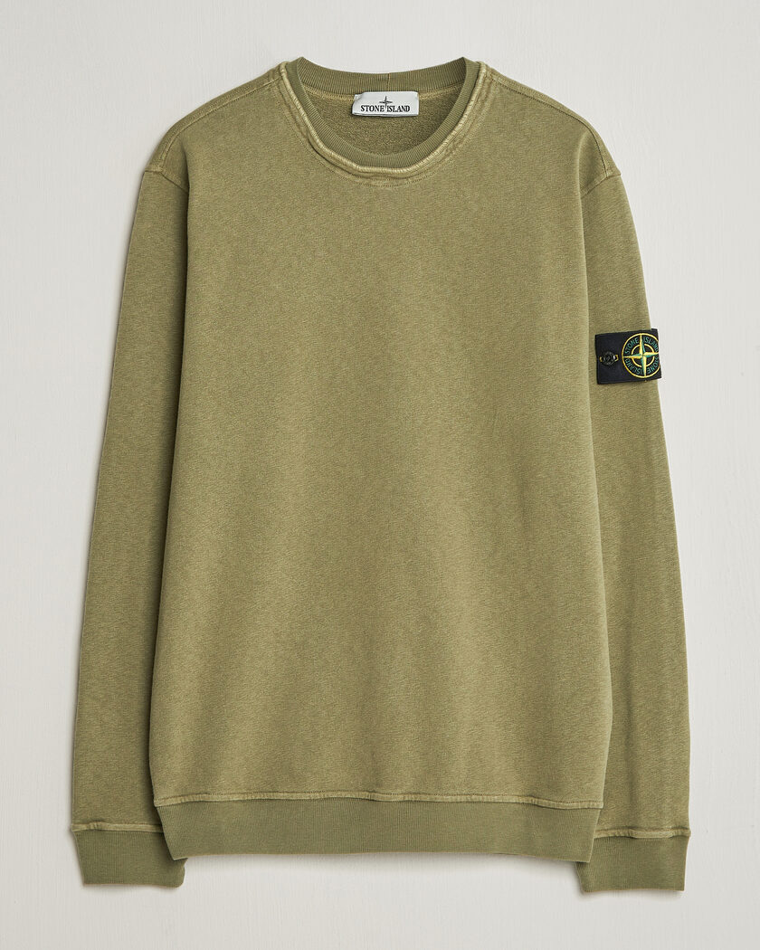 Stone Island Old Dyed Cotton Sweatshirt Military Green – Grøn