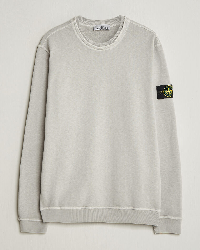 Stone Island Old Dyed Cotton Sweatshirt Pearl Grey – Grå