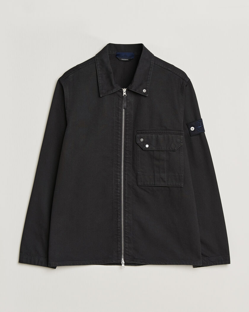 Stone Island Denim Zip Overshirt Black – Sort