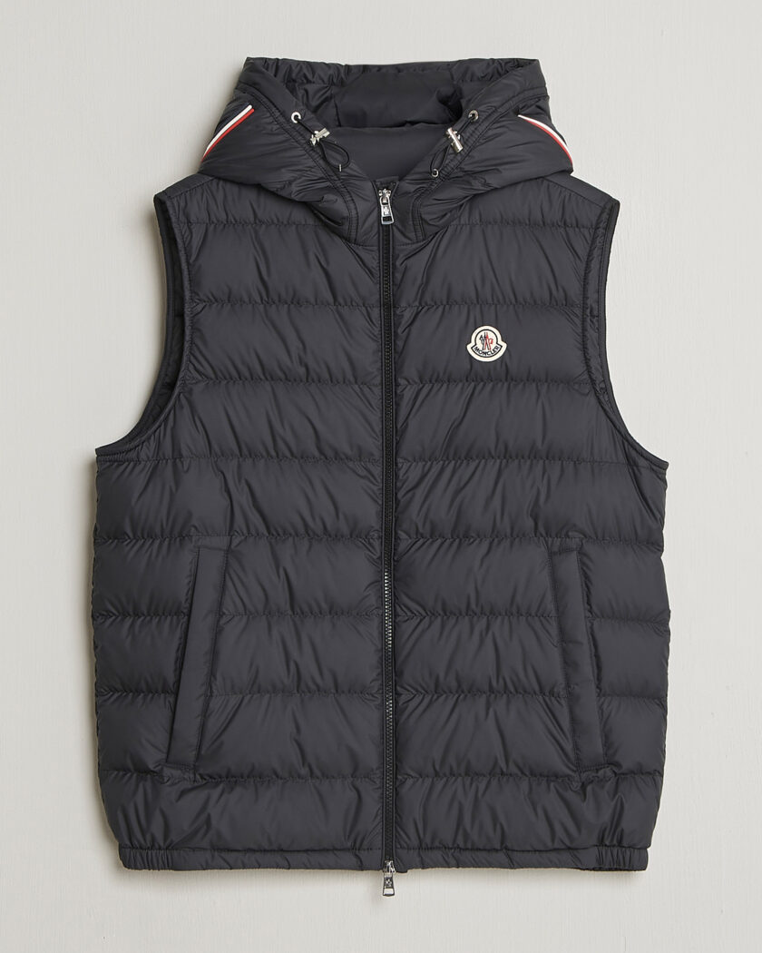 Moncler Marseillan Hooded Down Vest Black – Sort