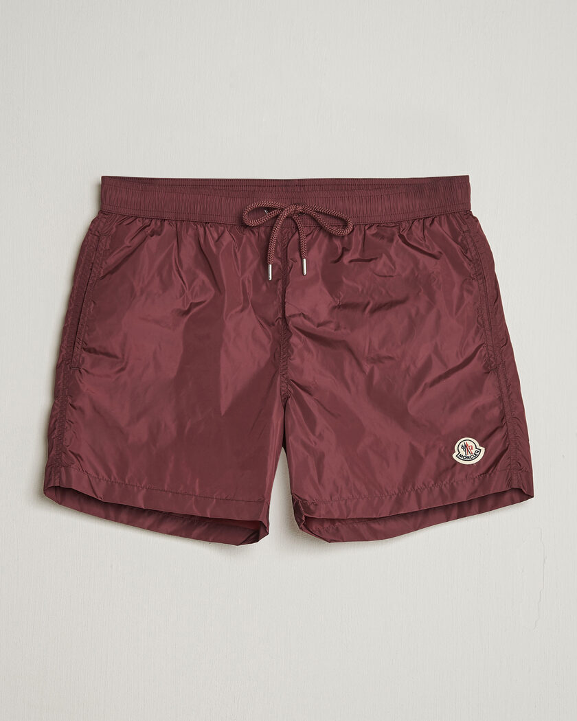 Moncler Nylon Swim Shorts Burgundy – Rød
