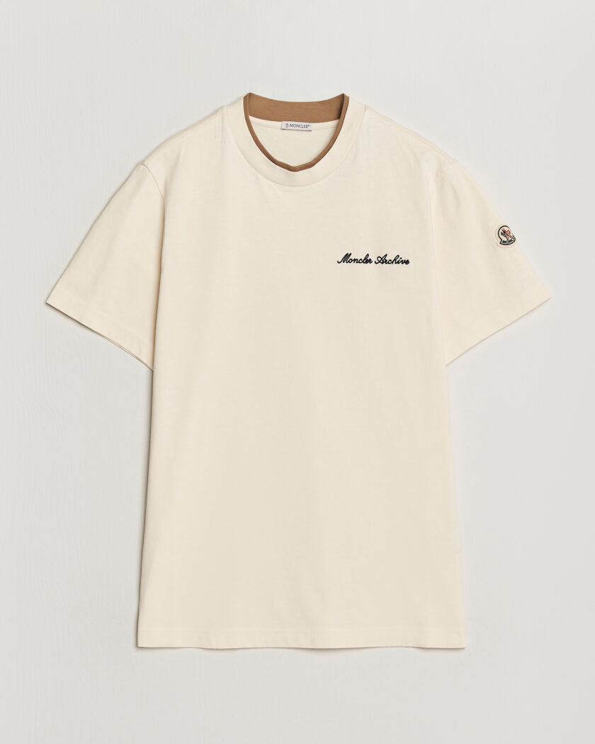 Moncler Signature Logo T-Shirt Off White – Hvid