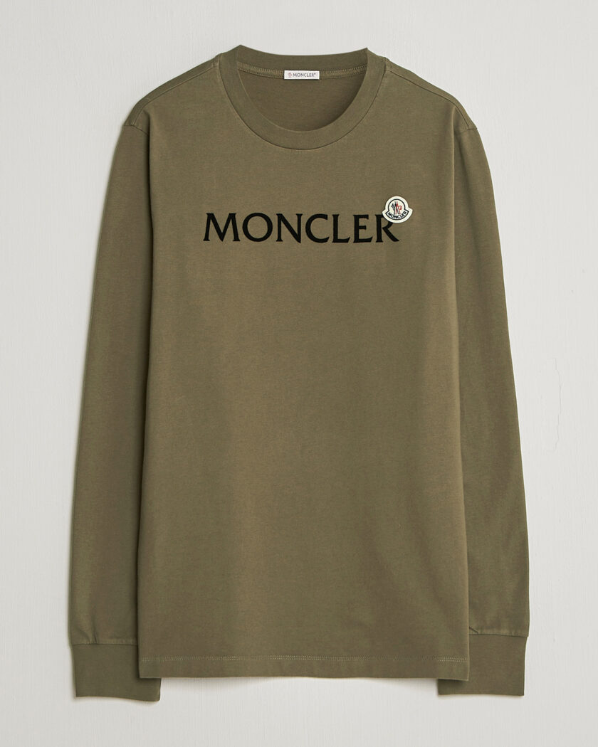 Moncler Lettering Logo Long Sleeve T-Shirt Desert – Grøn