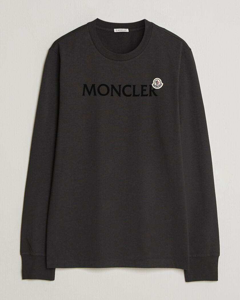 Moncler Lettering Logo Long Sleeve T-Shirt Black – Sort