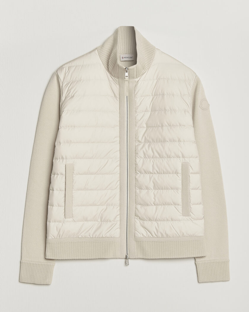 Moncler Luxury Hybrid Zip Cardigan Off White – Hvid