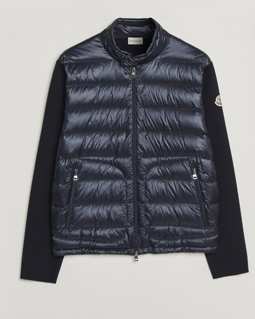 Moncler Hybrid Laque Zip Cardigan Navy – Blå