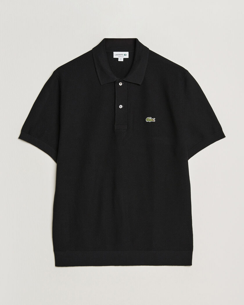Lacoste Cotton Knitted Polo Black – Sort