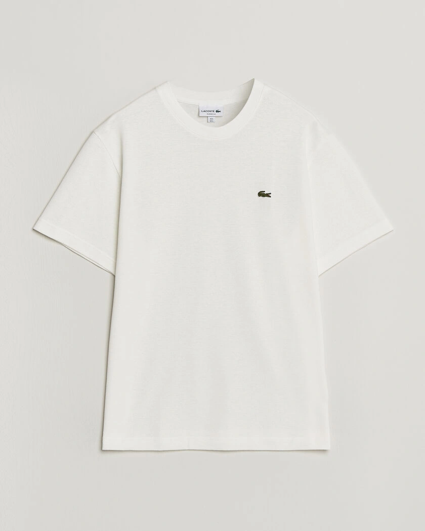 Lacoste Cotton/Linen Pique T-Shirt Flour – Hvid