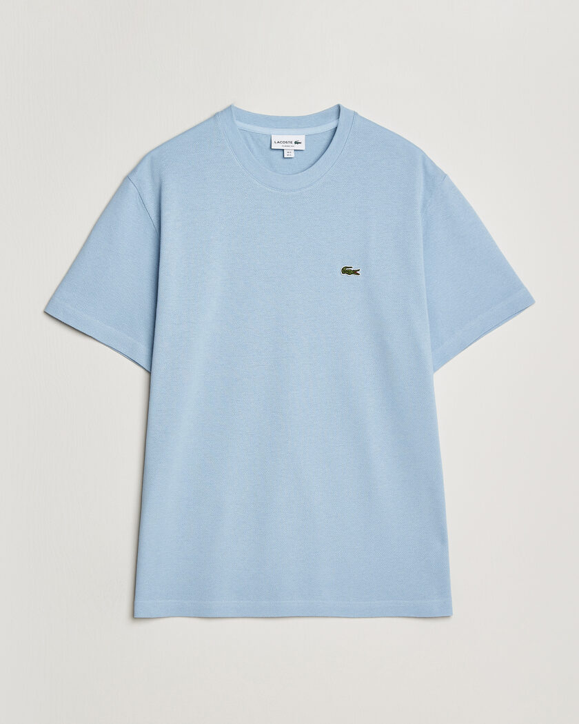 Lacoste Cotton/Linen Pique T-Shirt Light Blue – Blå
