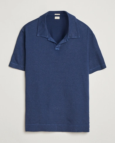 Massimo Alba Aruba Cotton/Linen Polo Midnight Blue – Blå