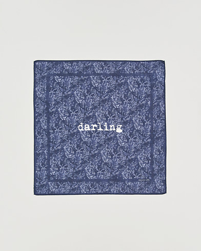 Massimo Alba Printed Cotton Voile Hankerchief Midnight Blue – Blå