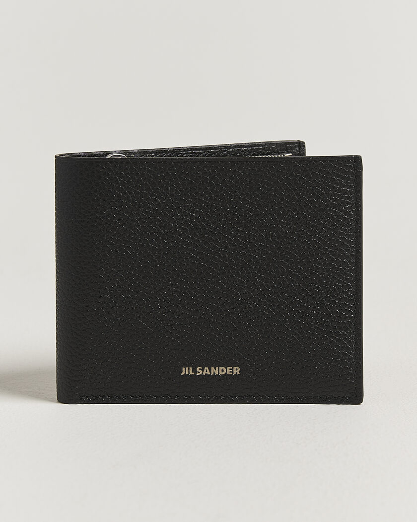 Jil Sander Grain Leather Zip Wallet Black – Sort
