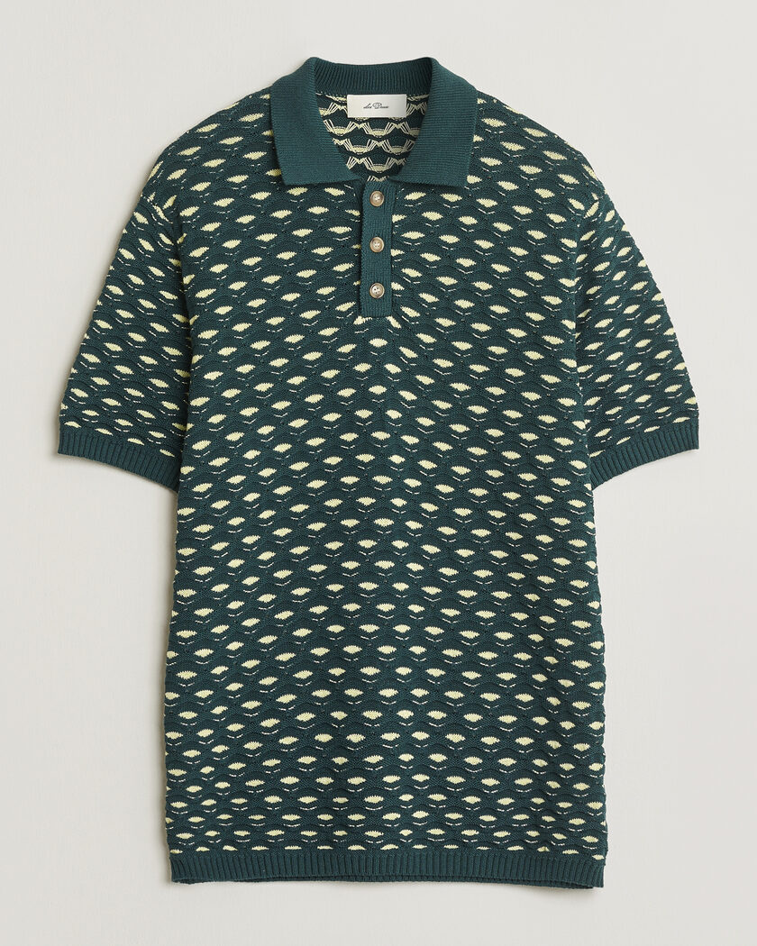 LES DEUX Esmay Shell Knitted Polo Sea Moss Green – Grøn