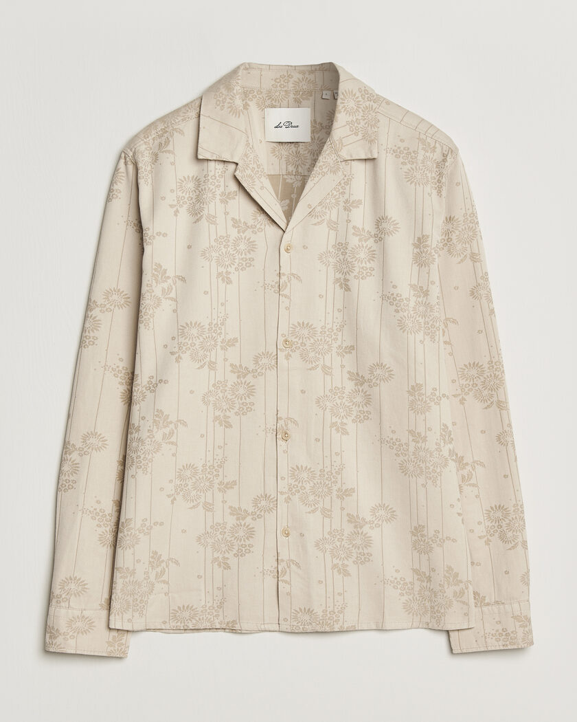 LES DEUX Jasper Flower Jaquard Shirt Oyster Grey/White – Beige