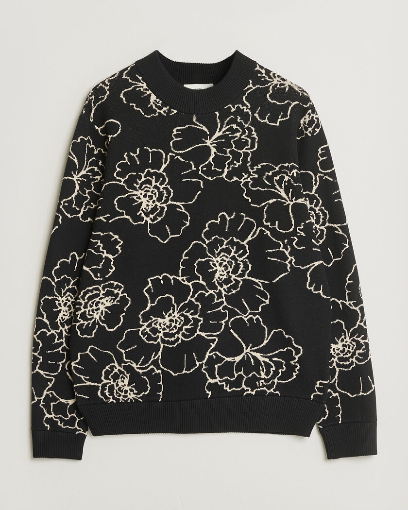 Les Deux Gaston Poppy Jaquard Knit Black – Sort