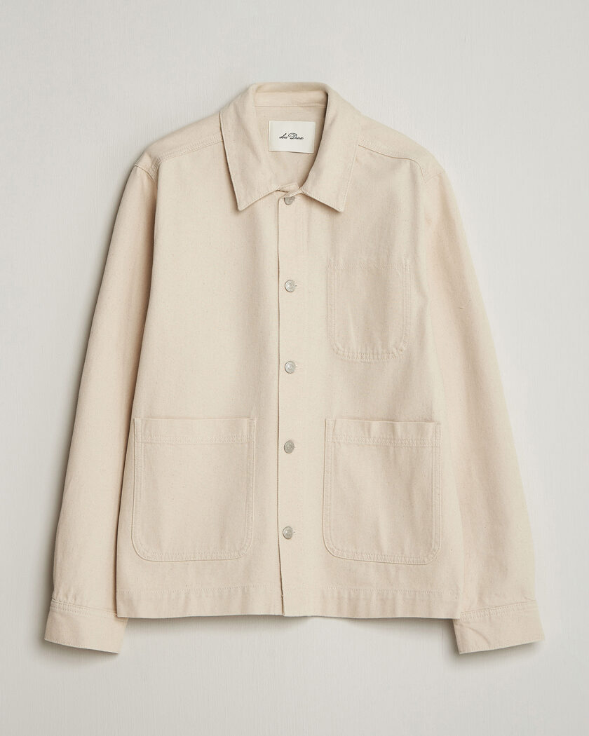 LES DEUX Layton Denim Overshirt Ivory – Hvid