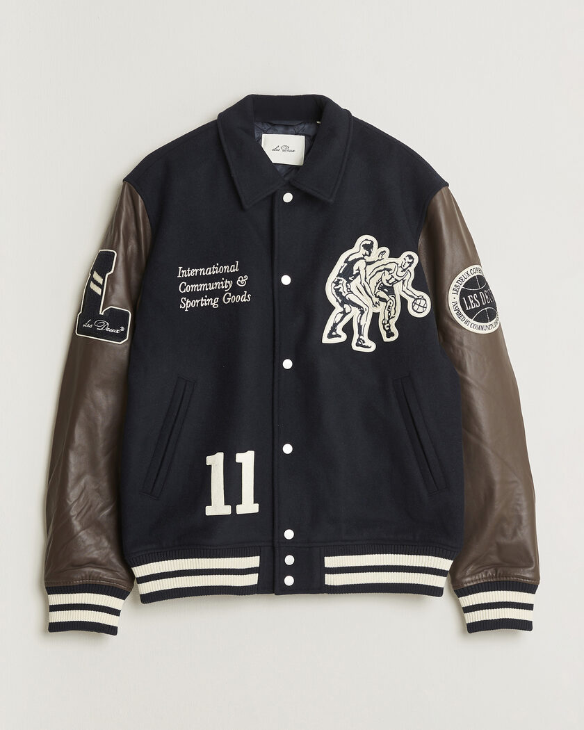Les Deux Basket Varsity Wool Jacket Dark Navy – Blå