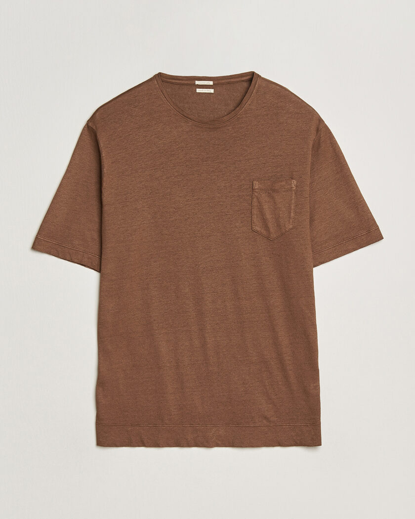 Massimo Alba Panarea Cotton/Linen T-Shirt Wood – Brun