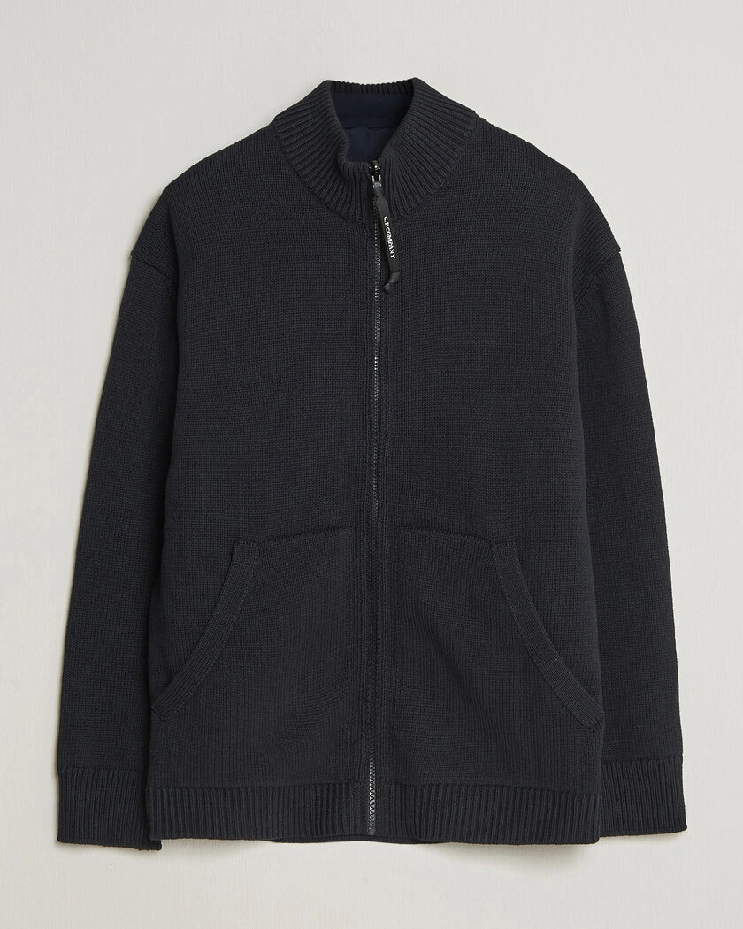 C.P. Company Cotton Mix 2 in 1 Knitted Sweater Navy – Blå