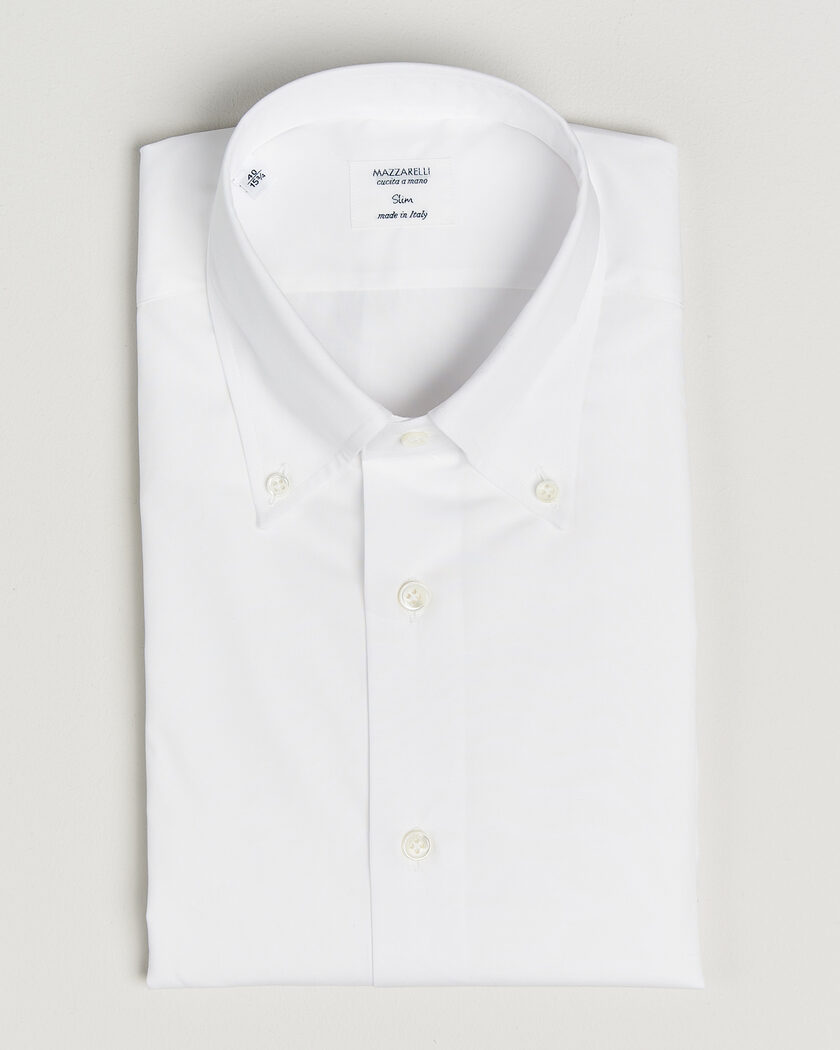Mazzarelli Soft Cotton Button Down Shirt White – Hvid