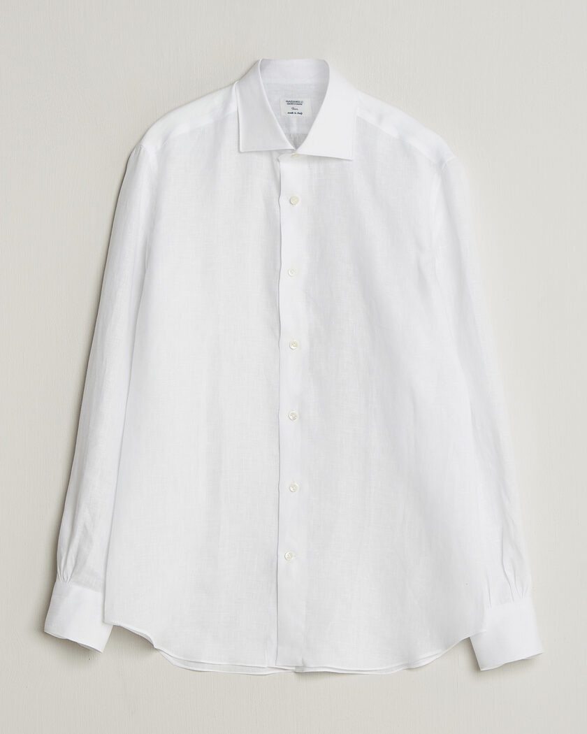 Mazzarelli Soft Linen Shirt White – Hvid