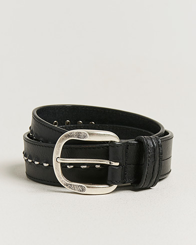 Golden Goose Studded Leather Belt Black – Sort