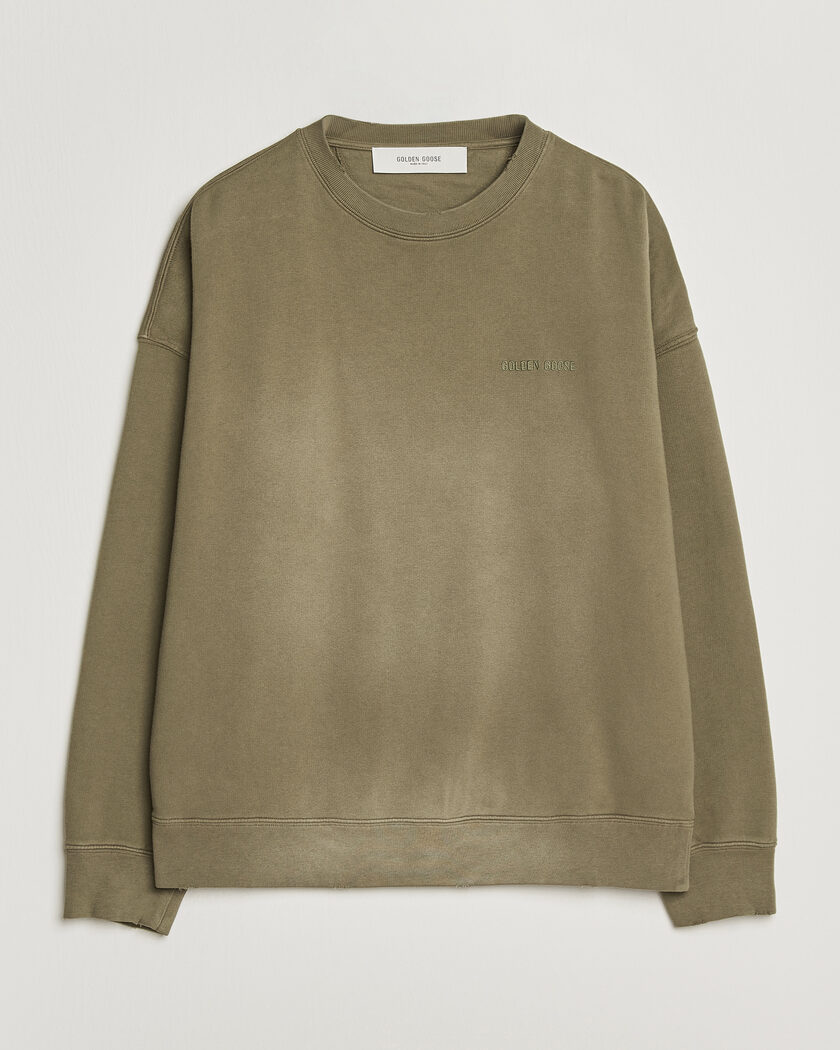 Golden Goose Journey Dyed Cotton Sweatshirt Washed Beige – Grøn