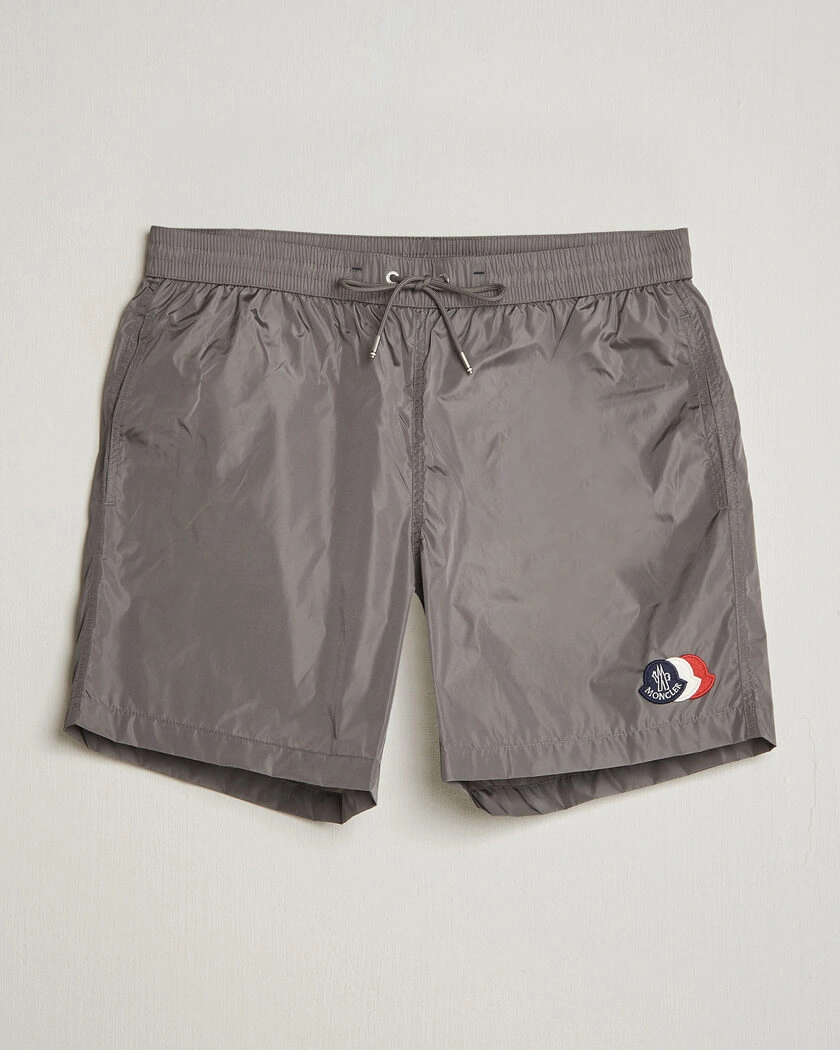 Moncler Tricolore Logo Swim Shorts Grey – Grå