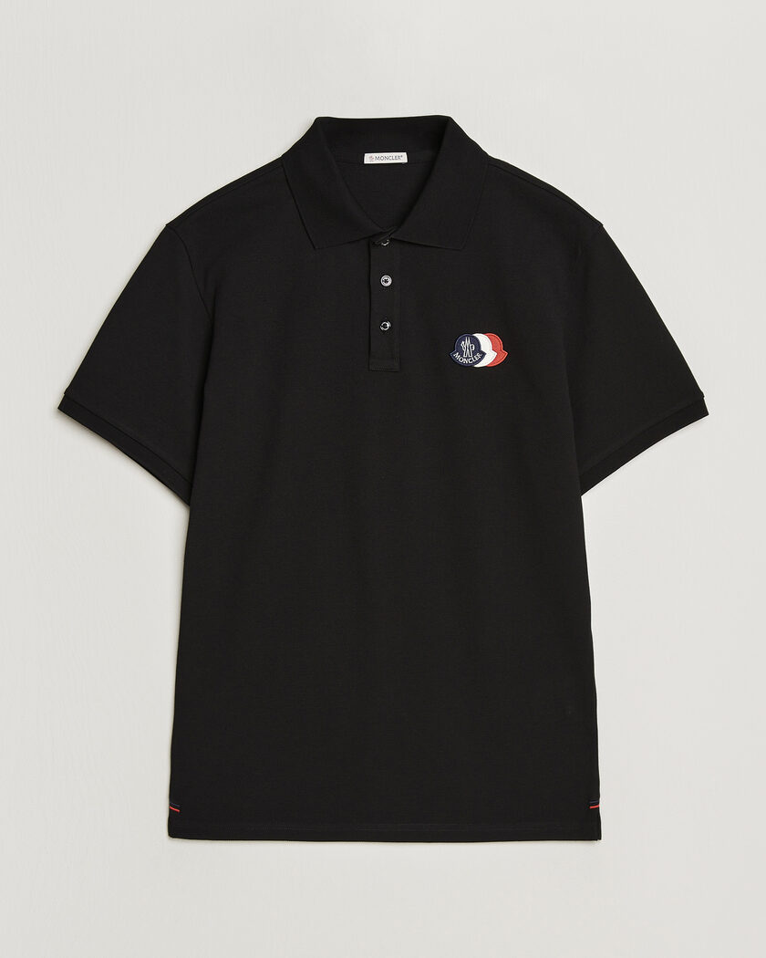 Moncler Tricolore Logo Polo Black – Sort