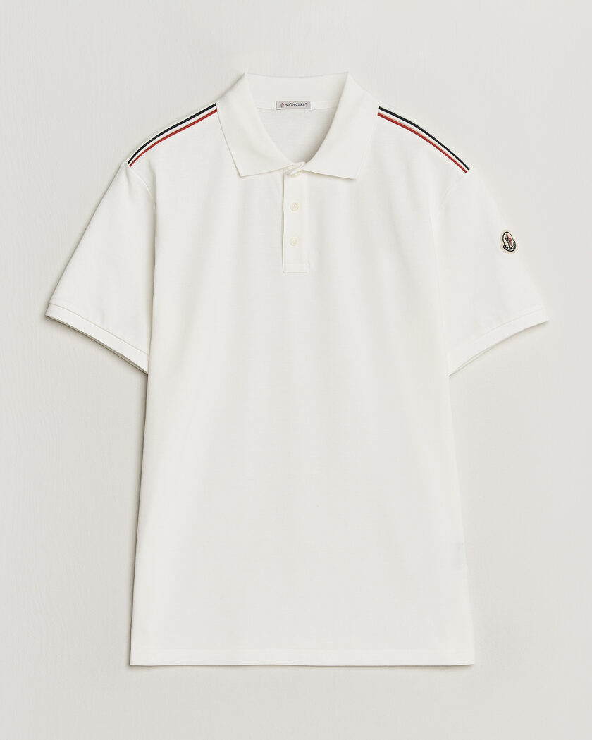 Moncler Tricolore Shoulder Polo White – Hvid
