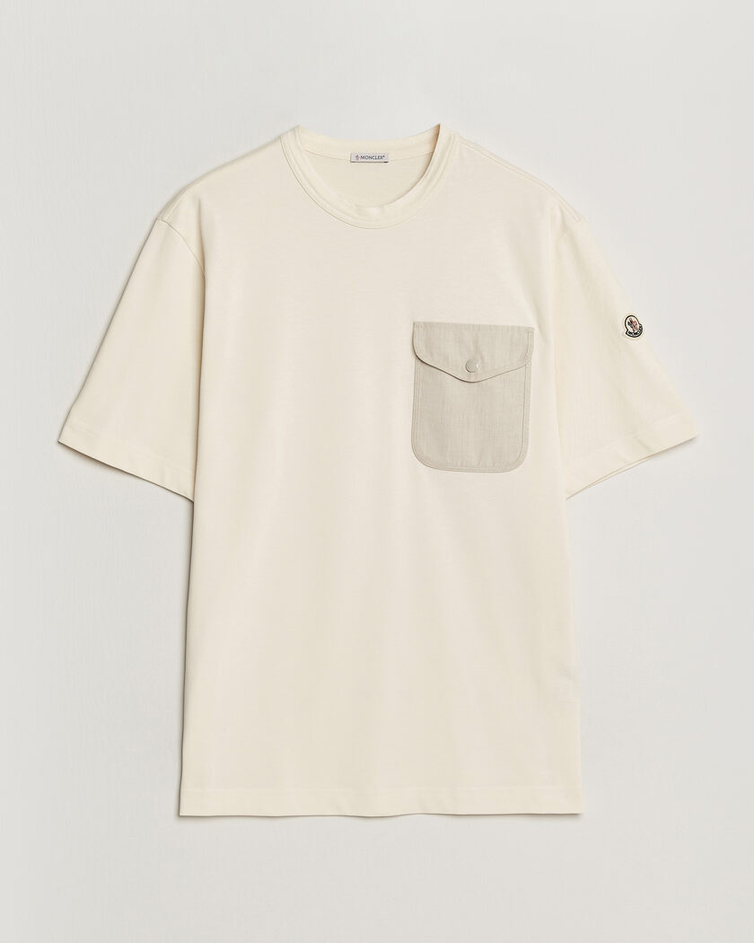 Moncler Oversize Pocket T-Shirt Off White – Hvid