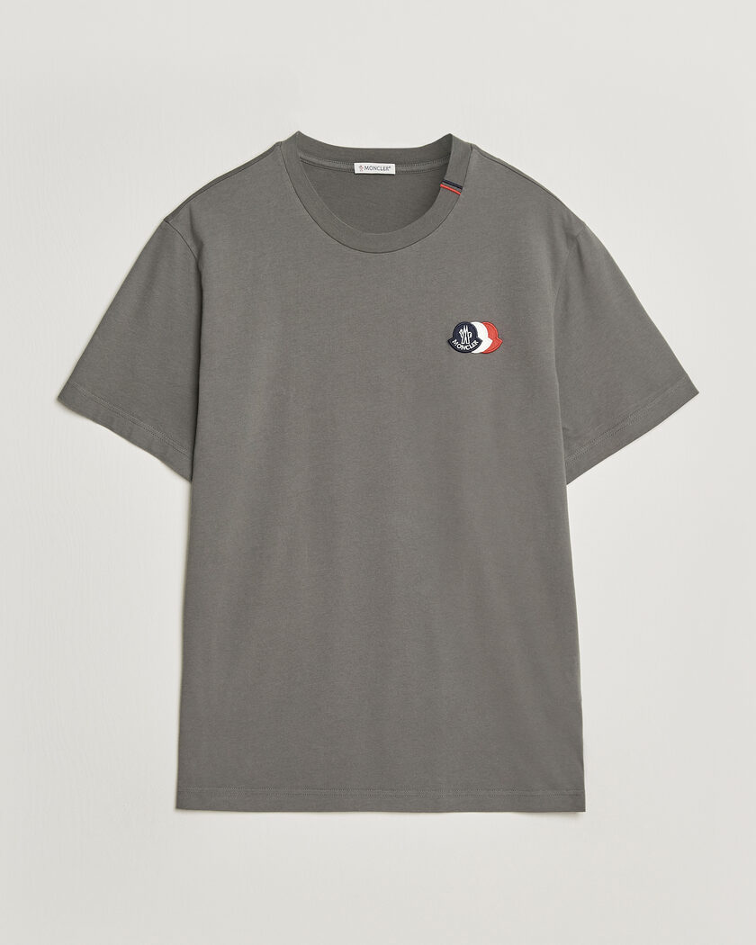 Moncler Tricolore Logo T-Shirt Grey – Grå