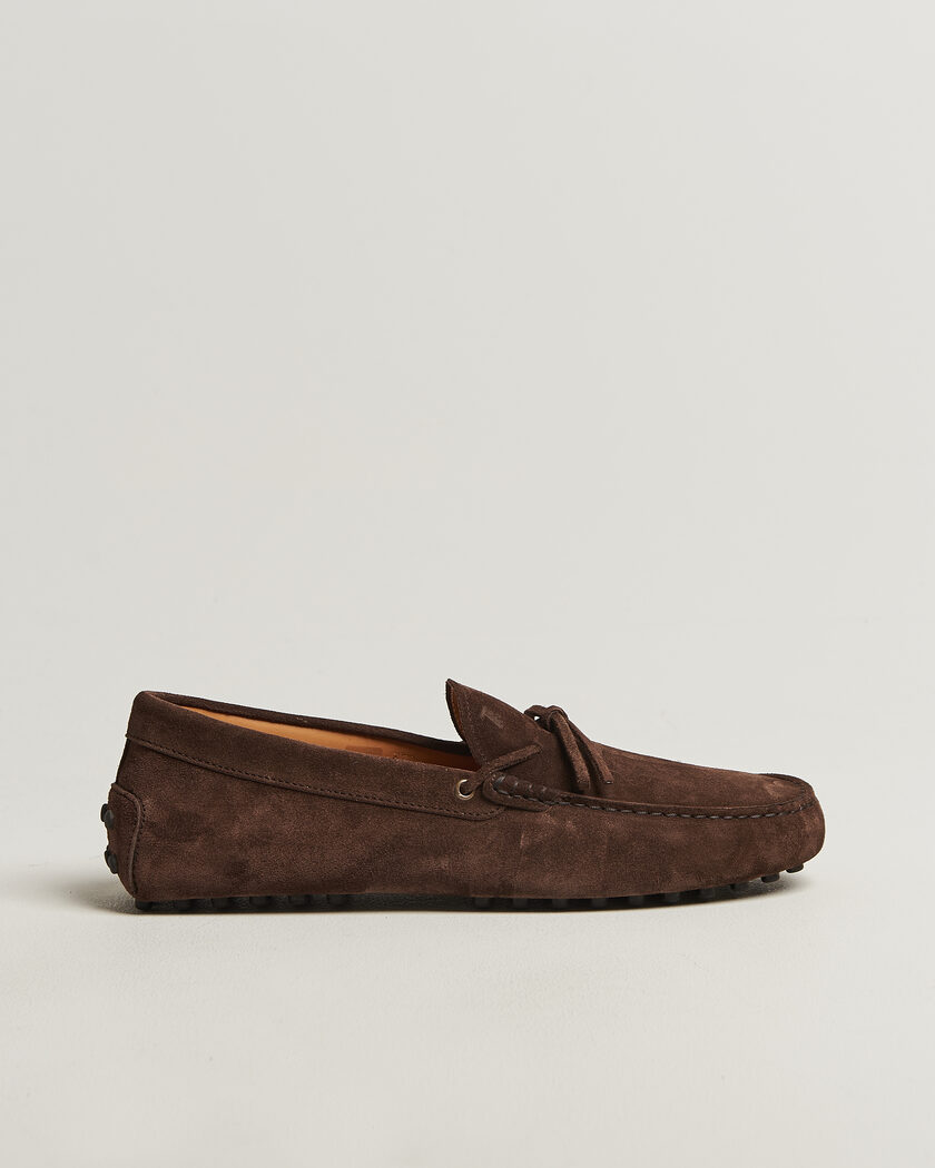 Tod's Lacetto Gommino Carshoe Dark Brown Suede – Brun