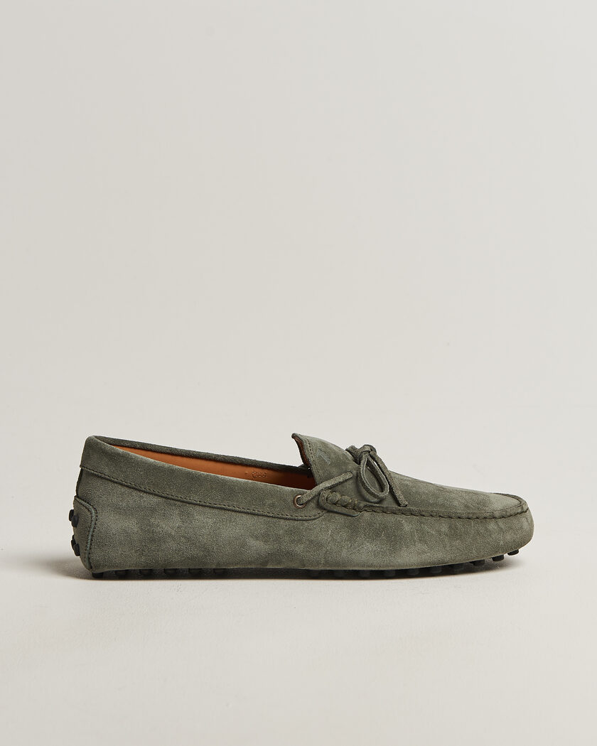 Tod's Lacetto Gommino Carshoe Green Suede – Grøn