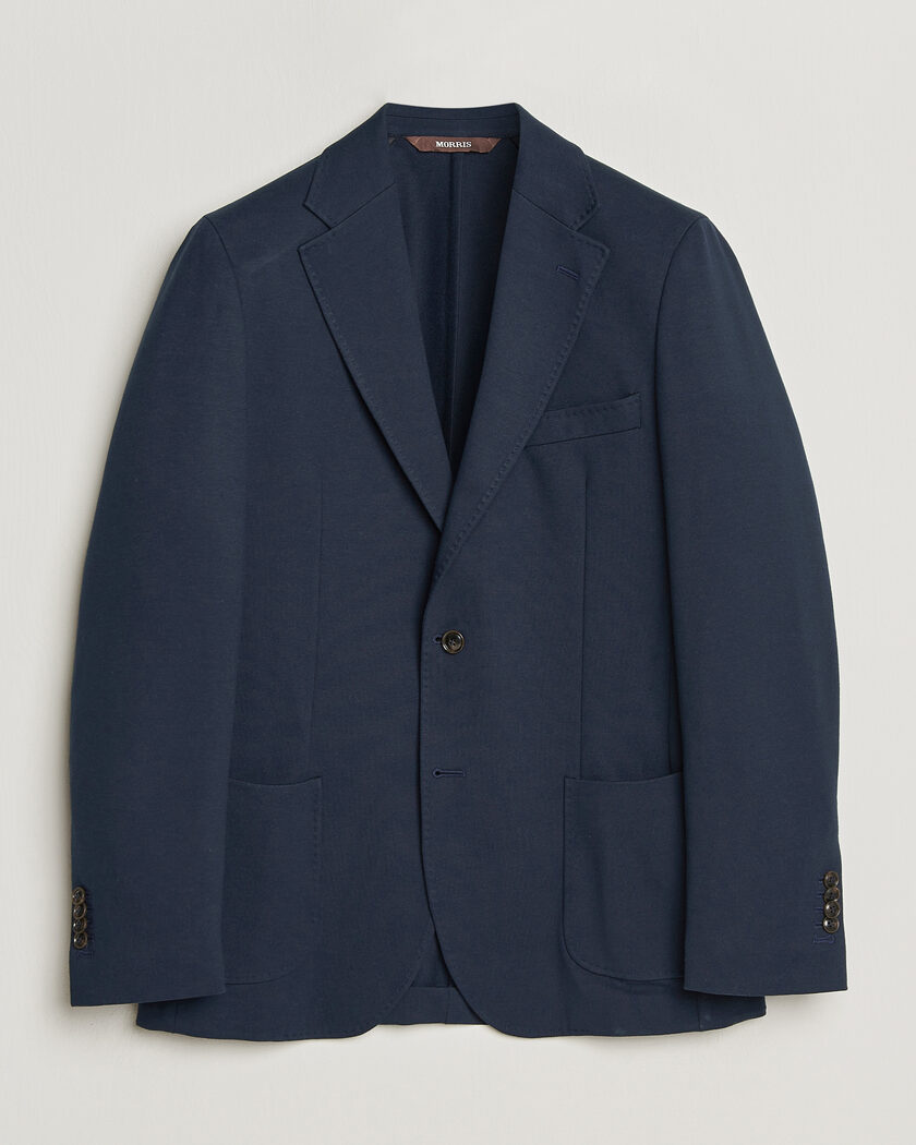 Morris Cotton Jersey Blazer Navy – Blå