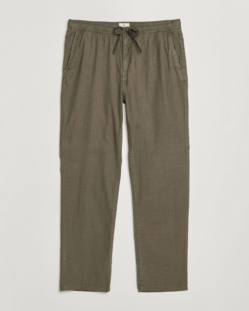  Morris Fenix Linen Trousers Olive – Grøn