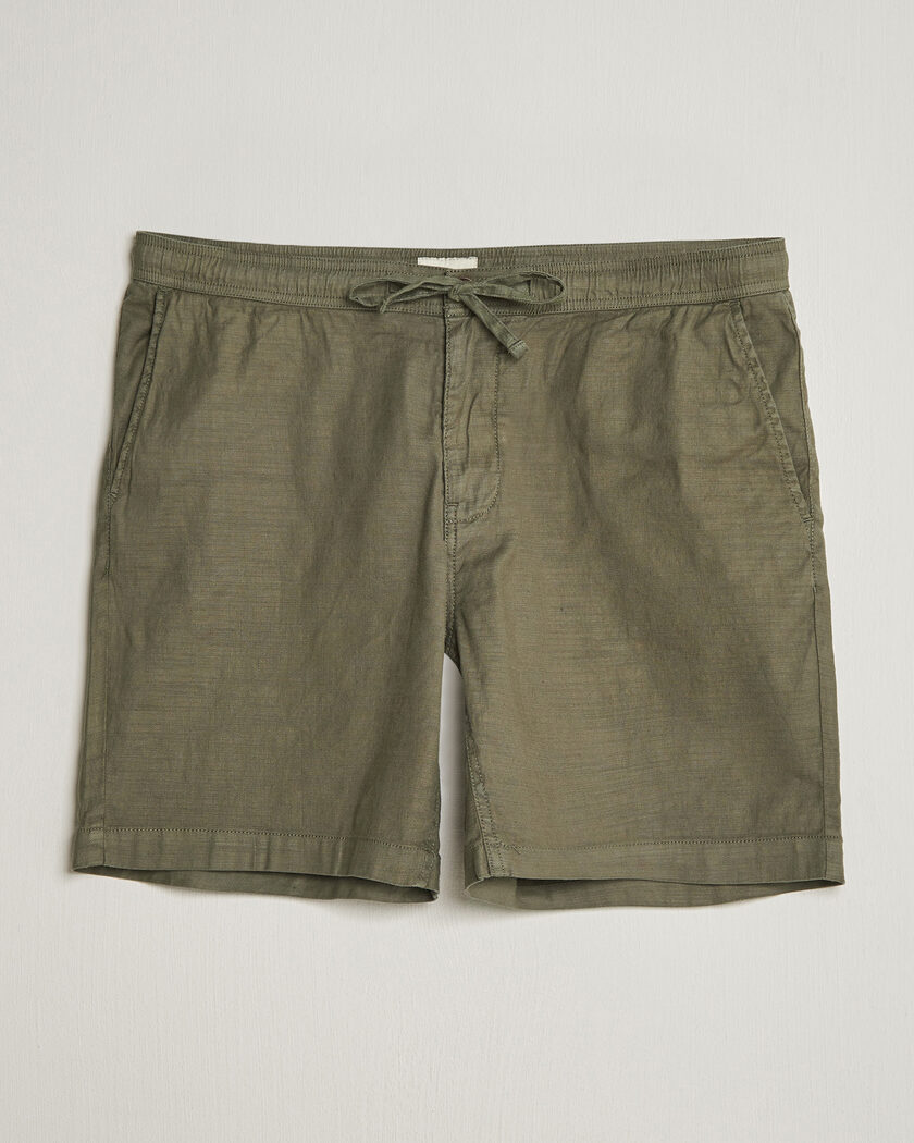 Morris Fenix Linen Shorts Olive – Grøn
