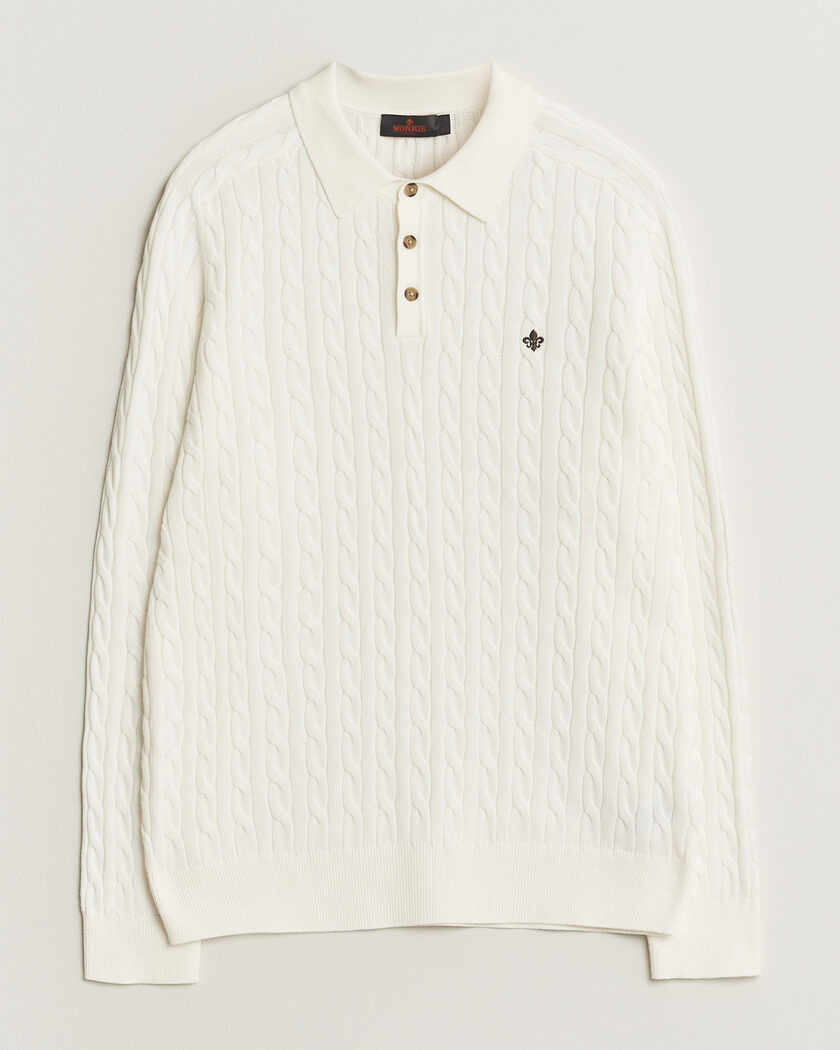 Morris Lancaster Cable Polo Off White – Hvid